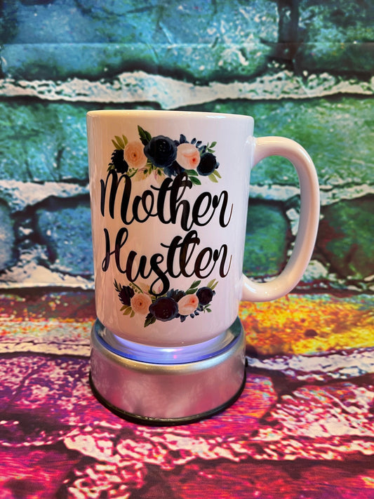 15oz Coffee mug, Mother Hustler, Mother’s Day, flowers