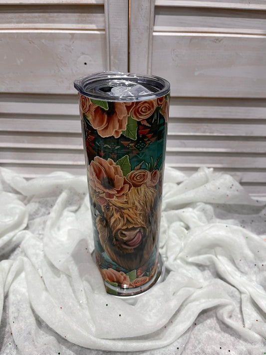 20 oz Stainless Steel Rosy Cow Tumbler