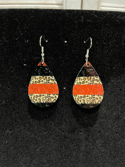 Christmas pattern earrings, Teardrop