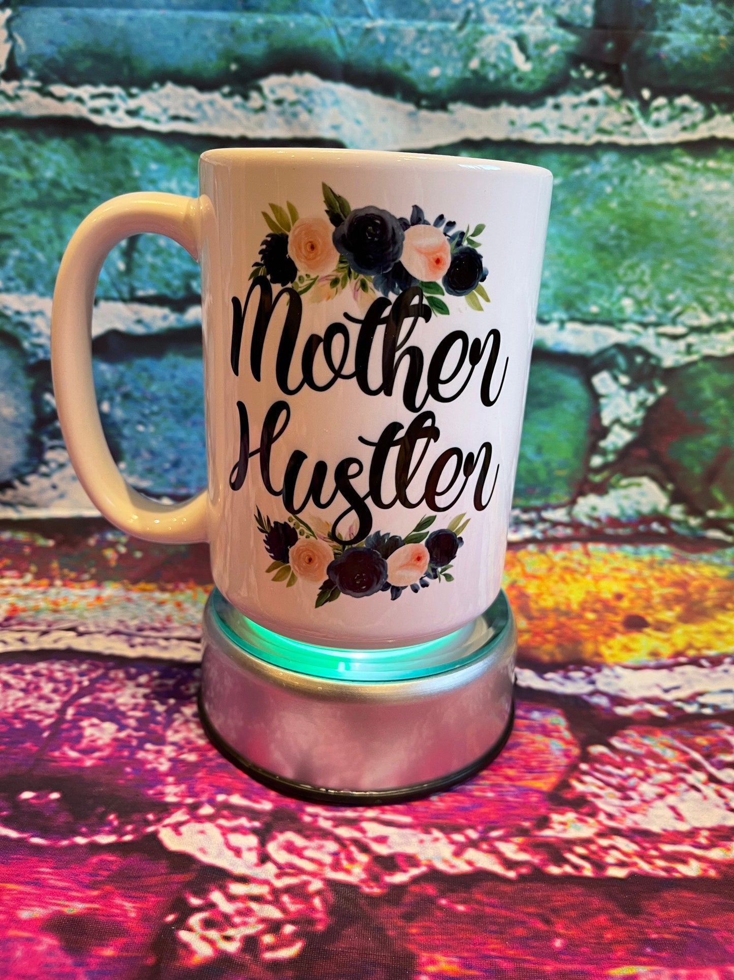 15oz Coffee mug, Mother Hustler, Mother’s Day, flowers