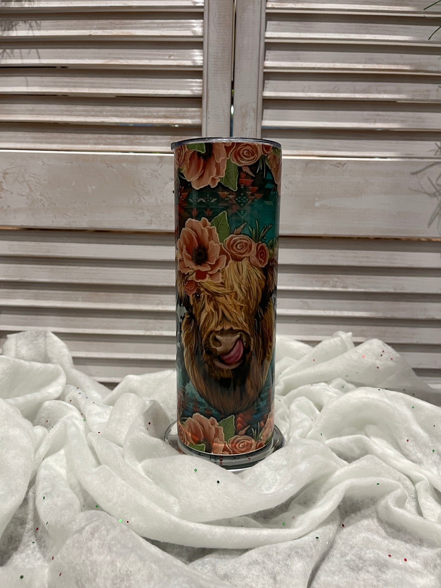 20 oz Stainless Steel Rosy Cow Tumbler